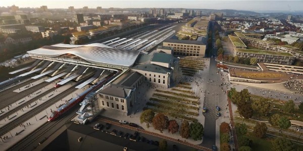 大曲線再現(xiàn)-扎哈哈迪德事務所贏得立陶宛TOD改造國際競賽！